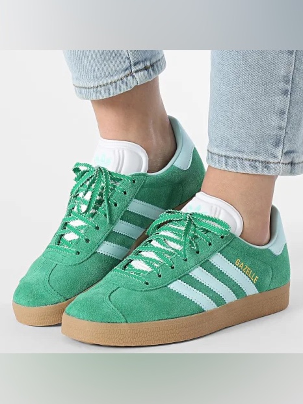 ADIDAS- Gazelle Sneakers Green Semi Flash Aqua Size 7